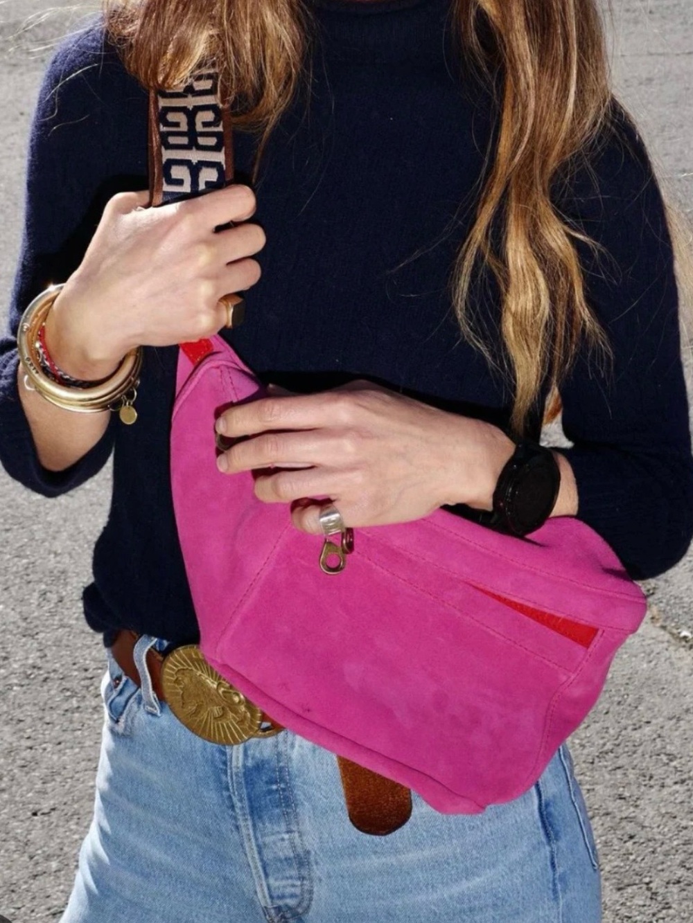 Parker Thatch Cross Your Heart Sling Pink Suede - Picture 8 of 8